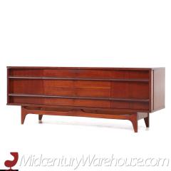  Young Manufacturing Company Young Manufacturing Mid Century Walnut Curved Credenza - 3692335