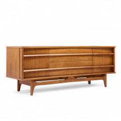  Young Manufacturing Company Young Manufacturing Mid Century Walnut Curved Credenza and Hutch - 4357007