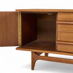  Young Manufacturing Company Young Manufacturing Mid Century Walnut Curved Credenza and Hutch - 4357011