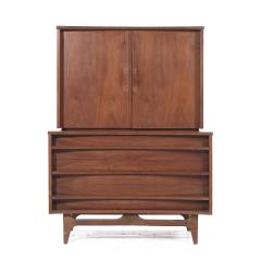  Young Manufacturing Company Young Manufacturing Mid Century Walnut Curved Front Highboy Dresser - 3864838