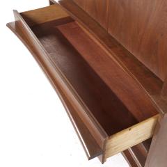  Young Manufacturing Company Young Manufacturing Mid Century Walnut Curved Front Highboy Dresser - 3864845