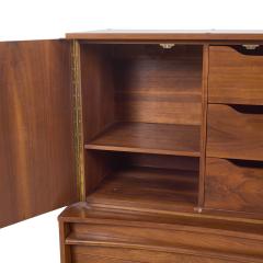  Young Manufacturing Company Young Manufacturing Mid Century Walnut Curved Highboy Dresser - 4237900