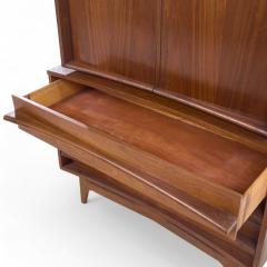  Young Manufacturing Company Young Manufacturing Mid Century Walnut Curved Highboy Dresser - 4237903