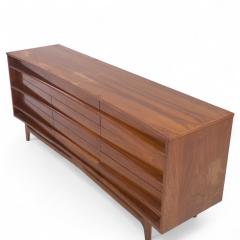  Young Manufacturing Company Young Manufacturing Mid Century Walnut Curved Lowboy Dresser - 4237350