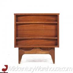  Young Manufacturing Company Young Manufacturing Mid Century Walnut Curved Nightstands Pair - 3392944