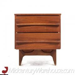  Young Manufacturing Company Young Manufacturing Mid Century Walnut Curved Nightstands Pair - 3392948