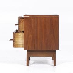  Young Manufacturing Company Young Manufacturing Mid Century Walnut Curved Nightstands Pair - 3836643