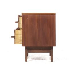  Young Manufacturing Company Young Manufacturing Mid Century Walnut Curved Nightstands Pair - 3884373