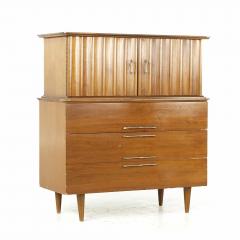  Young Manufacturing Company Young Manufacturing Mid Century Walnut Highboy Dresser - 3688567