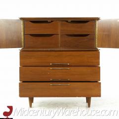  Young Manufacturing Company Young Manufacturing Mid Century Walnut Highboy Dresser - 3688570