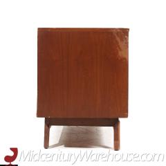  Young Manufacturing Company Young Manufacturing Mid Century Walnut and Burlwood Credenza and Hutch - 3689762