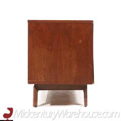  Young Manufacturing Company Young Manufacturing Mid Century Walnut and Burlwood Credenza and Hutch - 3689763