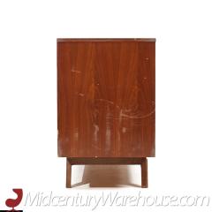  Young Manufacturing Company Young Manufacturing Mid Century Walnut and Burlwood Lowboy Dresser - 3688167