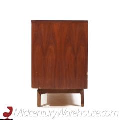  Young Manufacturing Company Young Manufacturing Mid Century Walnut and Burlwood Lowboy Dresser - 3688168