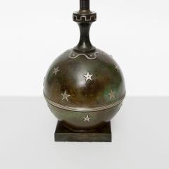  Ystad Metall A SCANDINAVIAN MODERN BRONZE LAMP WITH SILVER STARS FROM YSTAD METALL - 1178840