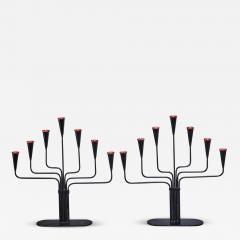  Ystad Metall Pair of Gunnar Ander candelabras for Ystad Sweden 1960s - 770105