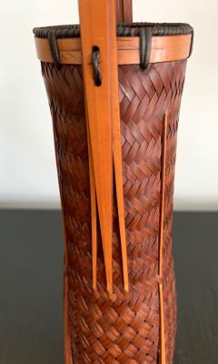  YuQiu An elegant Japanese lacquered Ikebana Bamboo Basket - 941499