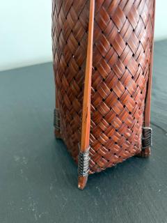  YuQiu An elegant Japanese lacquered Ikebana Bamboo Basket - 941502