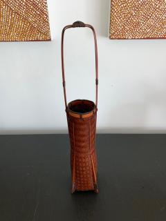  YuQiu An elegant Japanese lacquered Ikebana Bamboo Basket - 941505