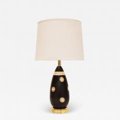  Zaccagnini Chic Artisan Porcelain Table Lamp with Gold Medallions 1960s - 2602739