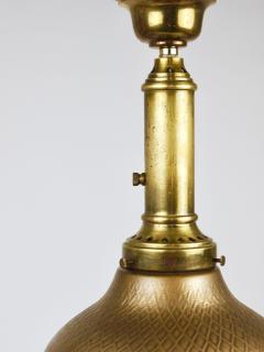  Zeiss Ikon 1920s Art Nouveau Brass Glass Pendant Lamp Ceiling Light Jena Germany - 4431473