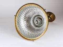  Zeiss Ikon 1920s Art Nouveau Brass Glass Pendant Lamp Ceiling Light Jena Germany - 4431482