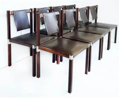  Zele Zele Marcus Alexis Dining Chairs in Leather Stainless and Wood Set of 8 - 3502807