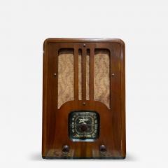  Zenith Electronics 1937 Zenith 5 R 135 Walnut Tombstone Tube Radio Restored with Bluetooth - 4776293