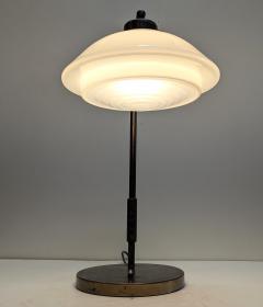  Zenith Electronics Rare Art Deco Bauhaus German Zenith Brass Glass Table Lamp - 4289144