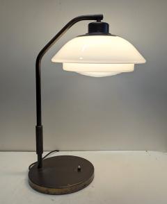  Zenith Electronics Rare Art Deco Bauhaus German Zenith Brass Glass Table Lamp - 4289146