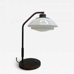  Zenith Electronics Rare Art Deco Bauhaus German Zenith Brass Glass Table Lamp - 4289353
