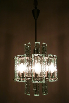  ZeroQuattro Italian Mid Century Crystal Chandelier Zero Quattro for Fontana Arte 1960s - 2601128