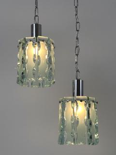  ZeroQuattro Set of Two Elegant Mid Century Modern Pendant Lamps by Zero Quattro Italy 1970s - 4525507
