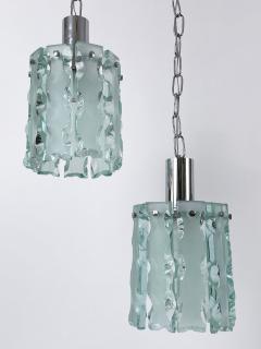  ZeroQuattro Set of Two Elegant Mid Century Modern Pendant Lamps by Zero Quattro Italy 1970s - 4525511