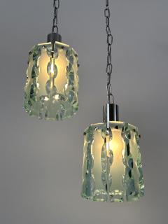  ZeroQuattro Set of Two Elegant Mid Century Modern Pendant Lamps by Zero Quattro Italy 1970s - 4525512