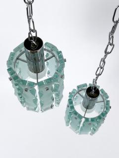  ZeroQuattro Set of Two Elegant Mid Century Modern Pendant Lamps by Zero Quattro Italy 1970s - 4525523