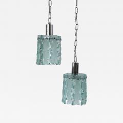  ZeroQuattro Set of Two Elegant Mid Century Modern Pendant Lamps by Zero Quattro Italy 1970s - 4526297