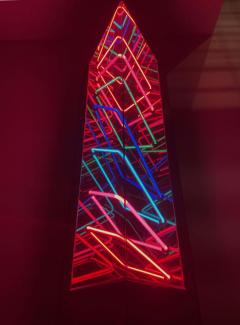 Zimmerman Studio Midcentury Postmodern Optical Neon Floor Lamp Sculpture after Rudi Stern - 2468431