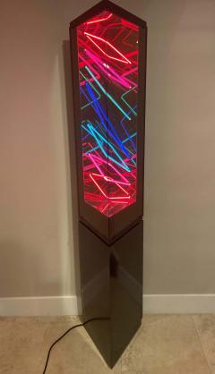  Zimmerman Studio Midcentury Postmodern Optical Neon Floor Lamp Sculpture after Rudi Stern - 2468435