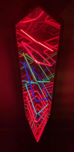  Zimmerman Studio Midcentury Postmodern Optical Neon Floor Lamp Sculpture after Rudi Stern - 2468448