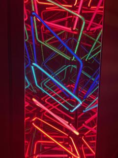  Zimmerman Studio Midcentury Postmodern Optical Neon Floor Lamp Sculpture after Rudi Stern - 2468450