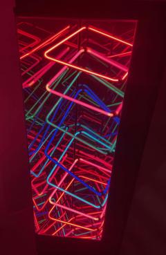  Zimmerman Studio Midcentury Postmodern Optical Neon Floor Lamp Sculpture after Rudi Stern - 2468451