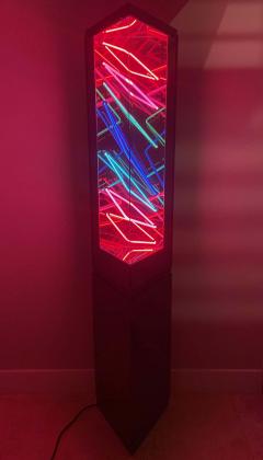  Zimmerman Studio Midcentury Postmodern Optical Neon Floor Lamp Sculpture after Rudi Stern - 2468455