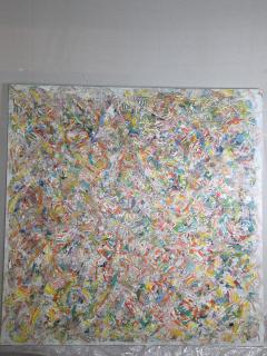  Zoragozo Zoragozo Signed Abstract Acrylic on Layered Panels c 1970 63 x 63 inches - 4446250
