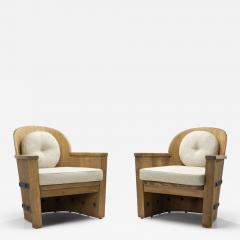  by M belfabrik Pine and Iron Easy Chairs by by M belfabrik Sweden 1930s - 2284321
