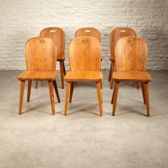  by M belfabrik Set of Six Model SMI 110 Pine Cabin Chairs by by M belfabrik Sweden 1940s - 3103417