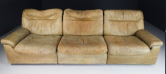  de Sede 1970s Cognac Leather de Sede Model DS 3 Seat Sofa Switzerland - 2540395