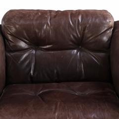  de Sede 1970s Swiss Leather Lounge Chair Ottoman in the Style of De Sede - 4571248