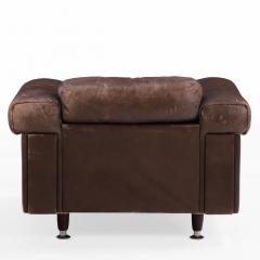  de Sede 1970s Swiss Leather Lounge Chair Ottoman in the Style of De Sede - 4571249