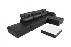  de Sede Black Leather Sectional Modular De Sede Switzerland Patchwork Sofa DS 88 - 843591